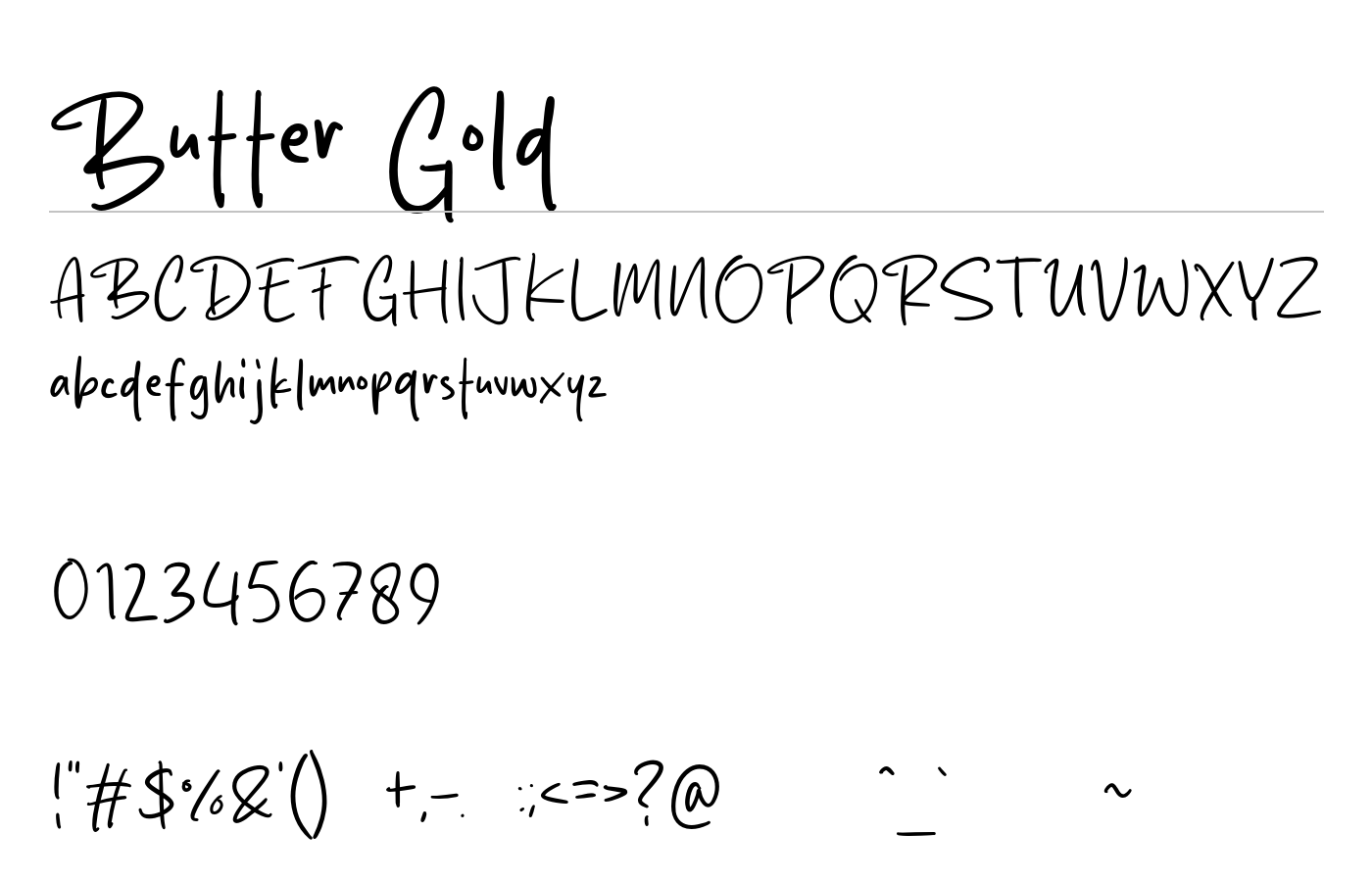 Butter Gold Font preview