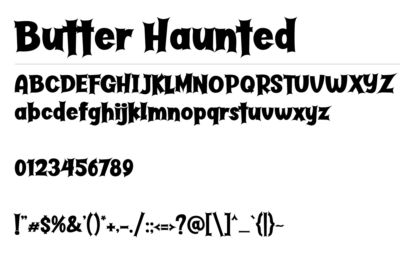 Butter Haunted Font preview