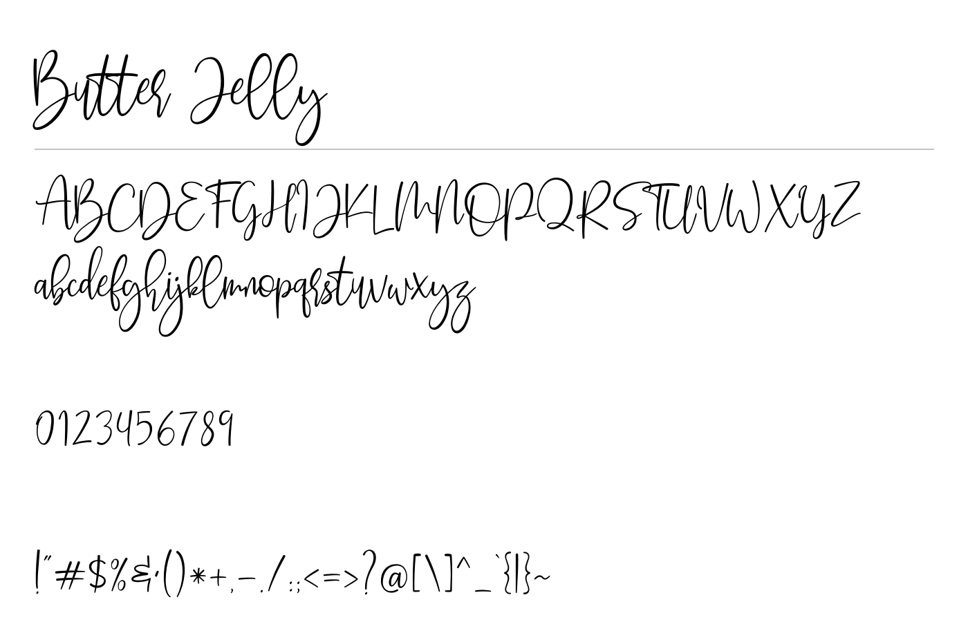 Butter Jelly Font preview
