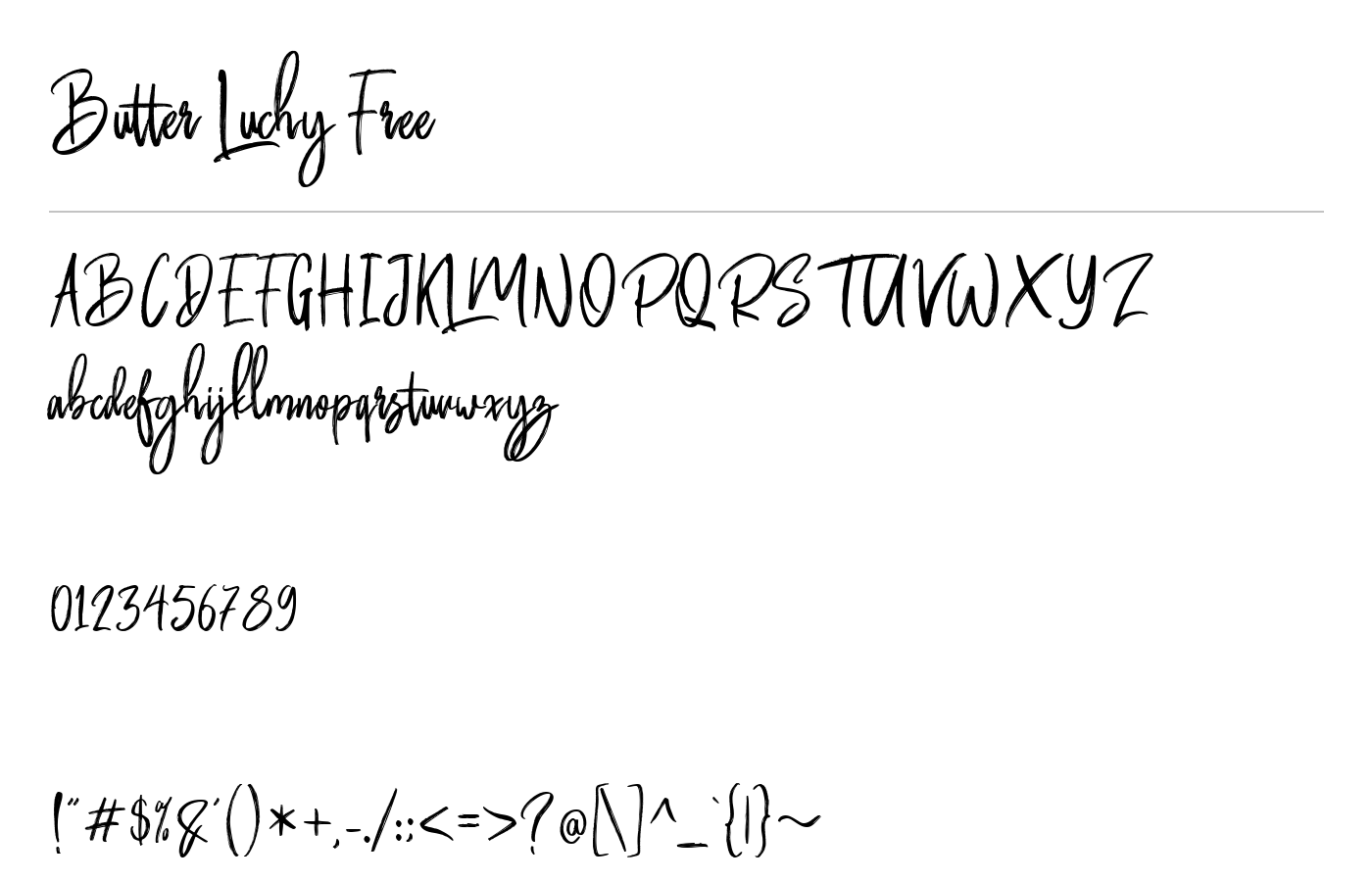 Butter Luchy Font preview