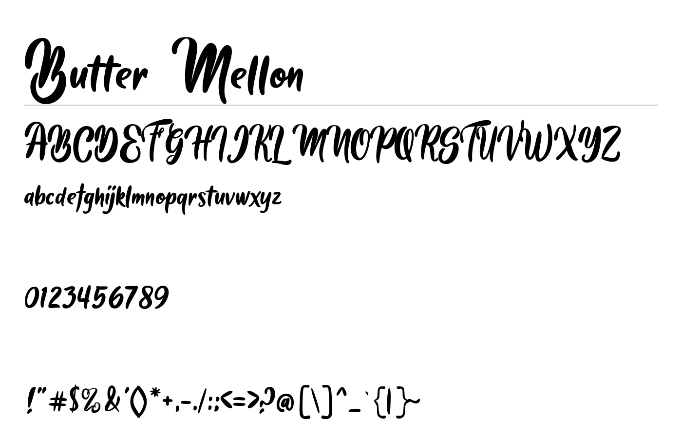 Butter Mellon Font preview