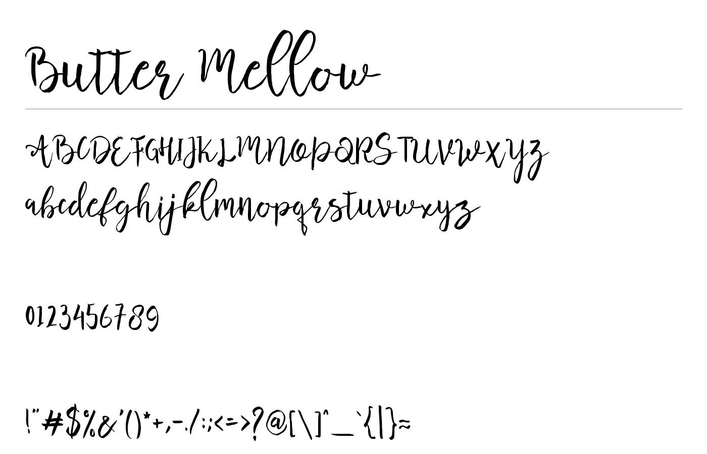 Butter Mellow Font preview