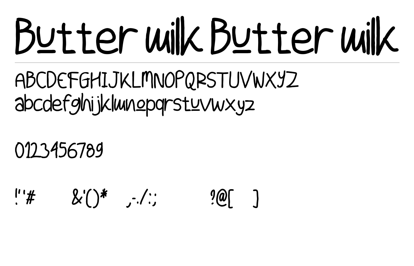 Butter milk Font preview