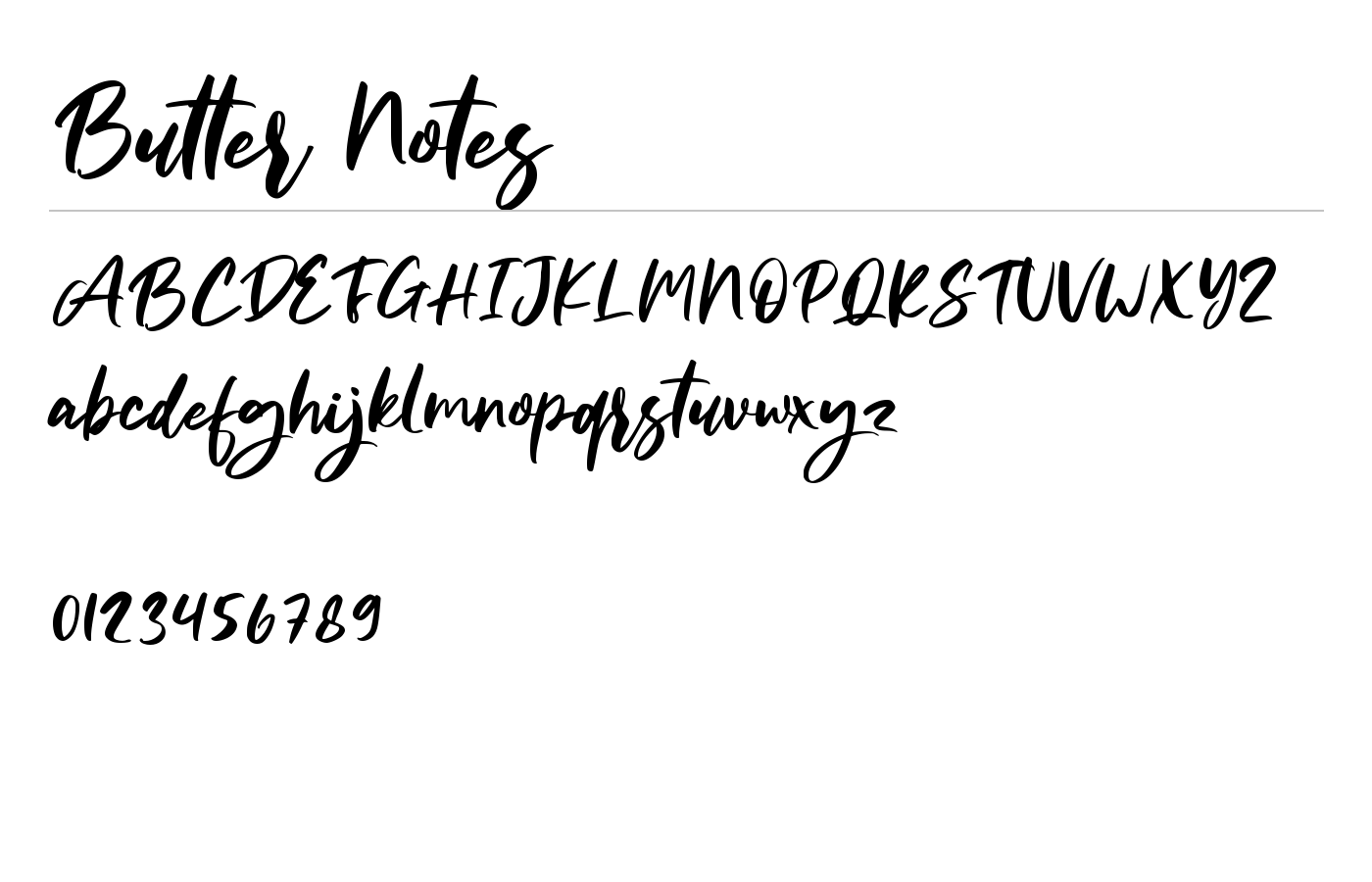 Butter Notes Font preview