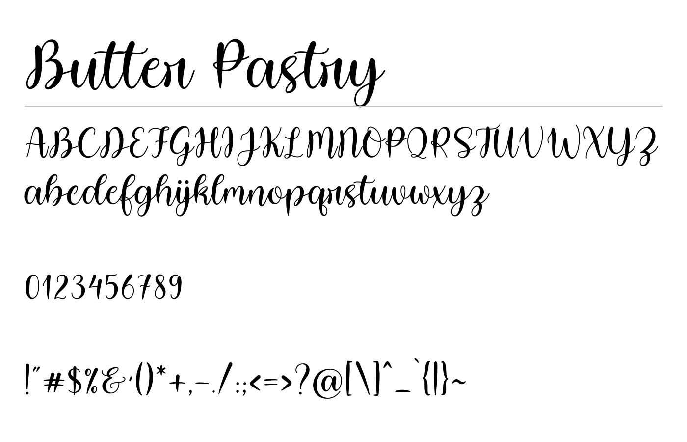 Butter Pastry Font preview