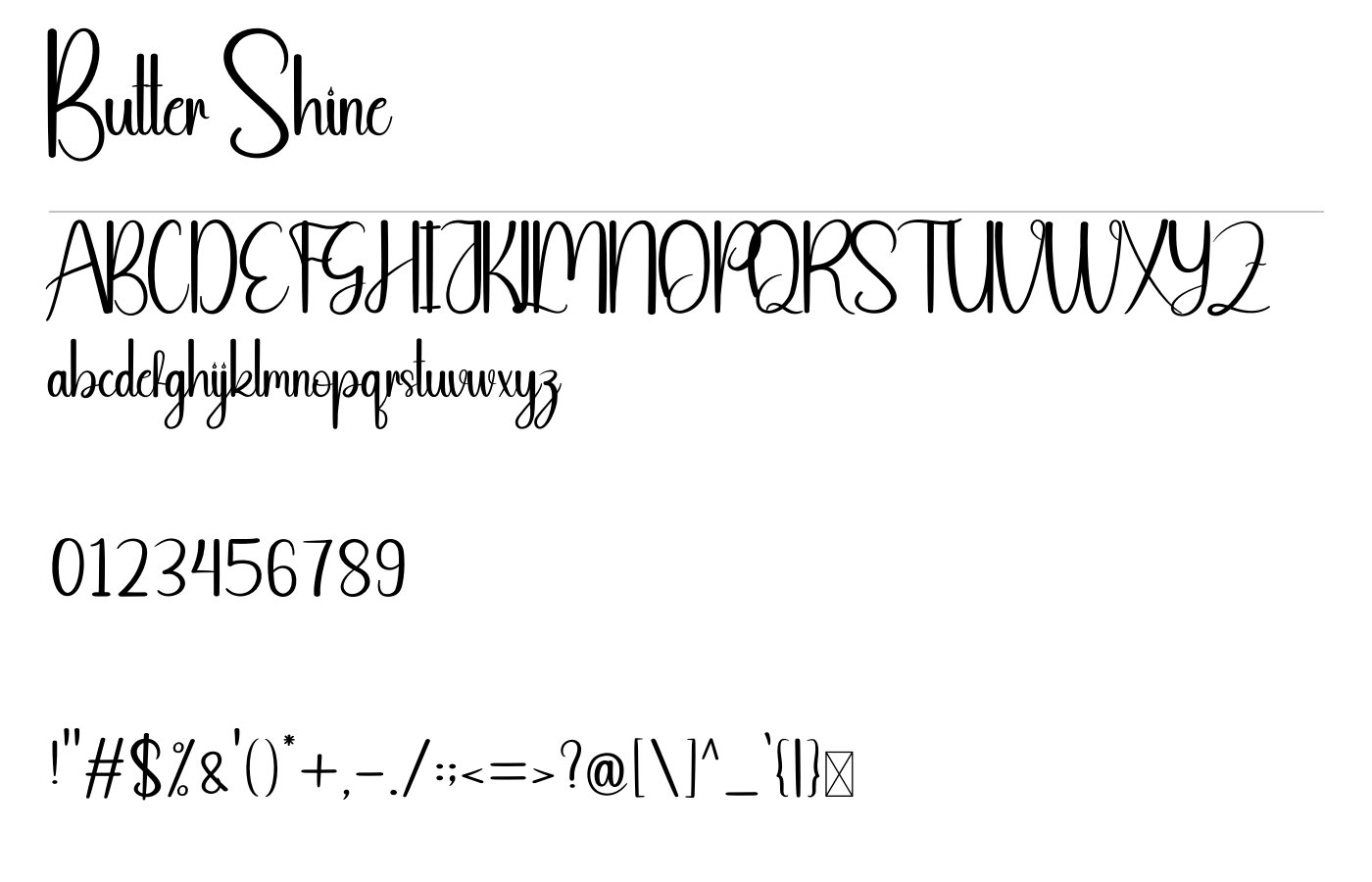 Butter Shine Font preview