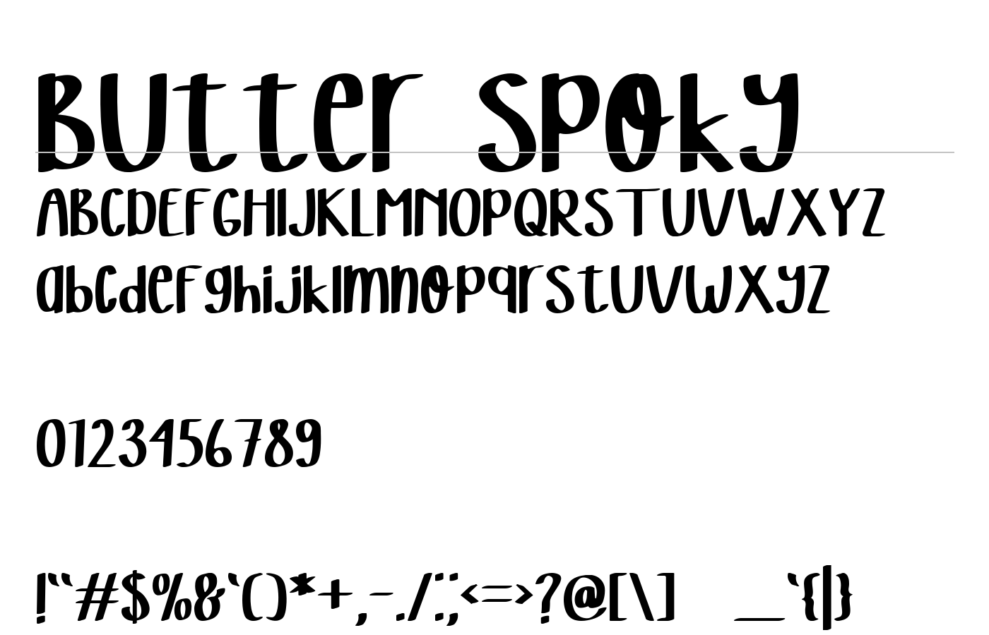 Butter Spoky Font preview