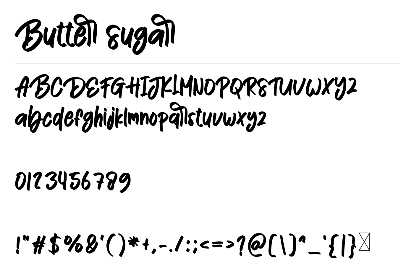 Butter Sugar Font preview