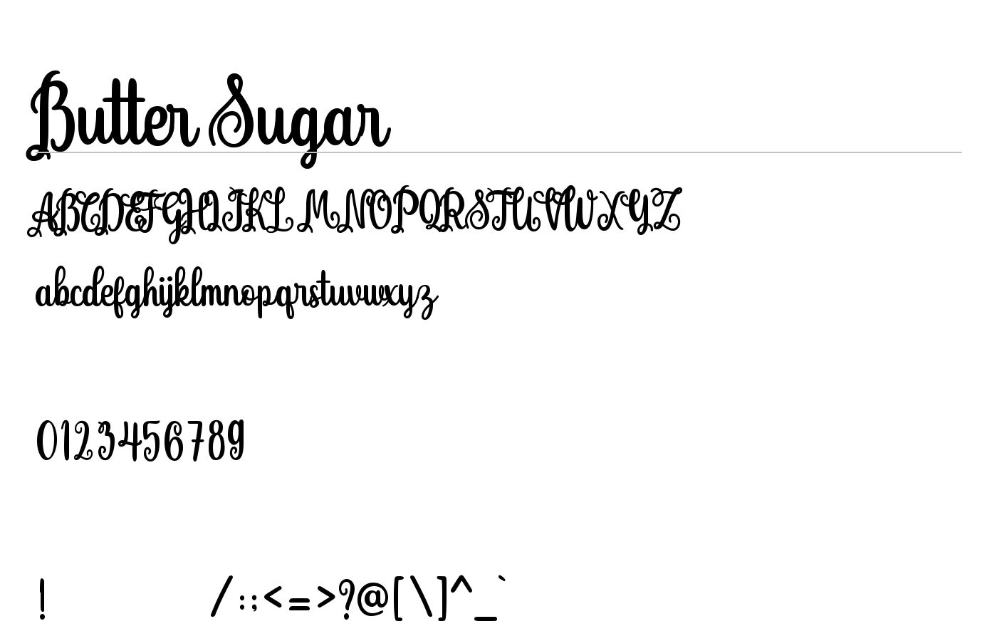 Butter Sugar Font preview