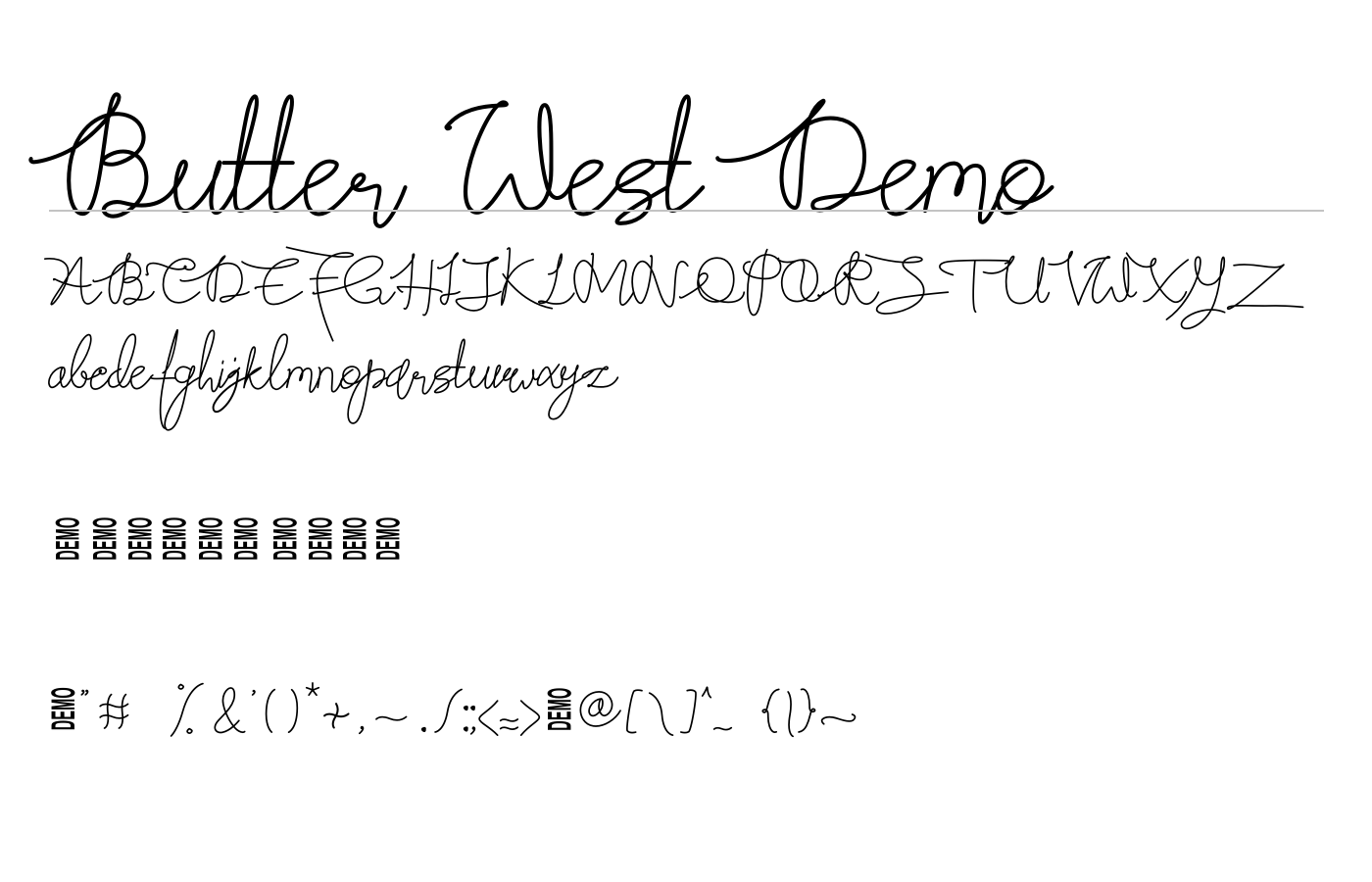 Butter West Demo Font preview