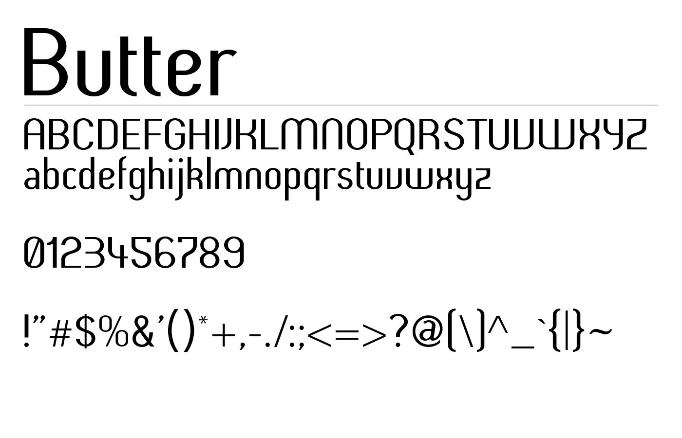 Butter Font preview