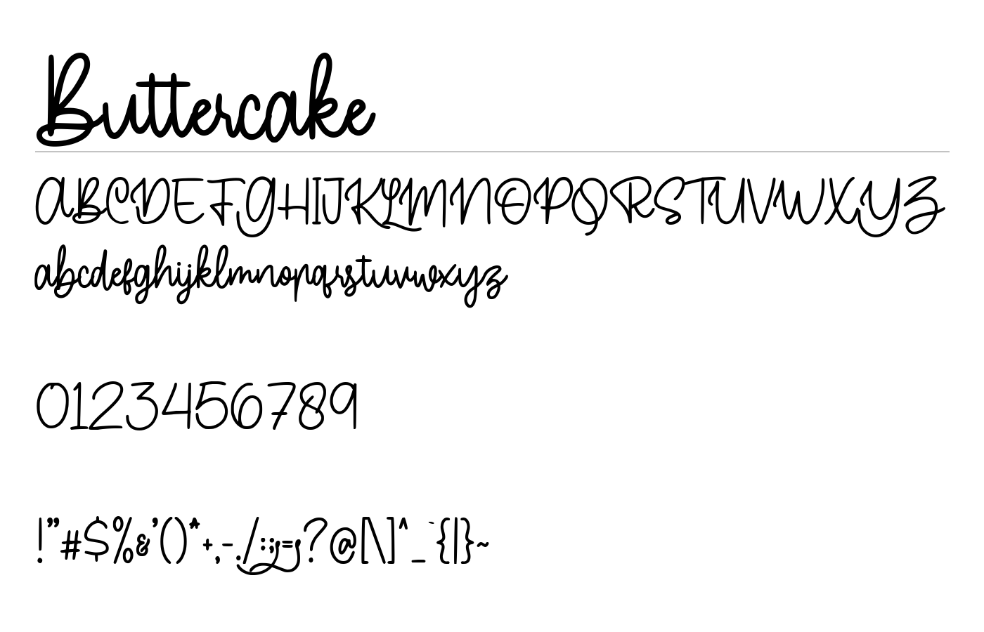 Buttercake Font preview