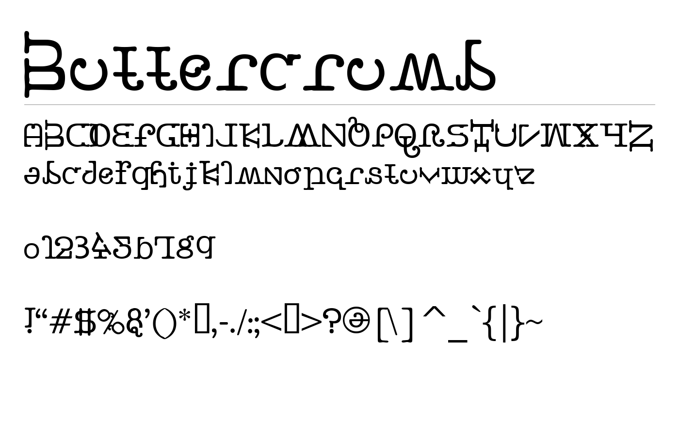 Buttercrumb Font preview
