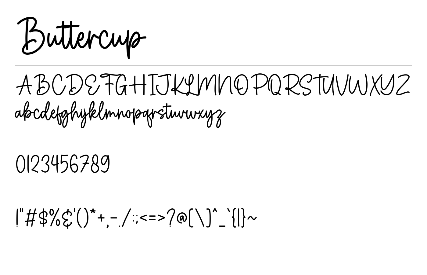 Buttercup Font preview