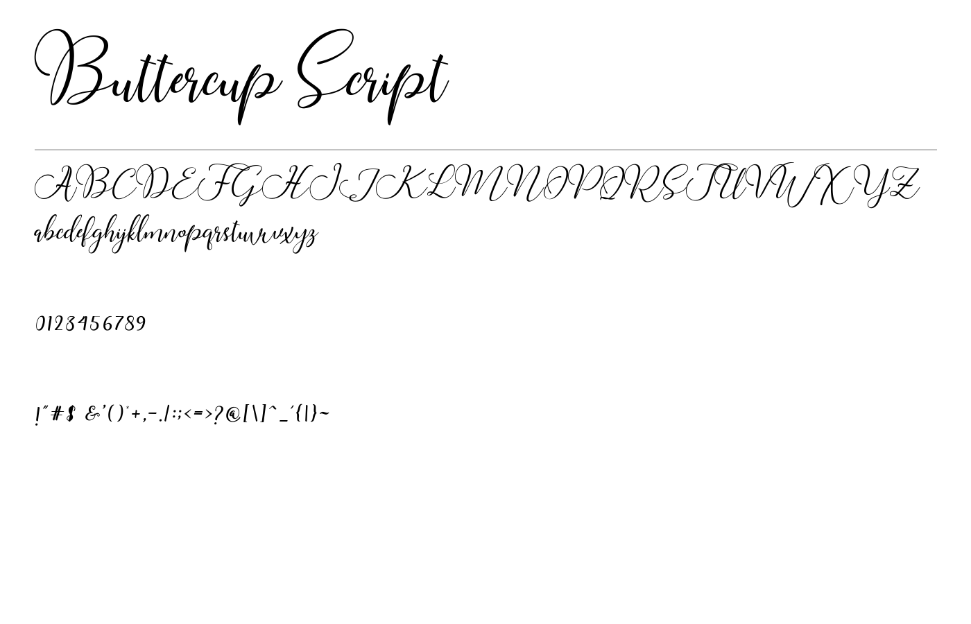 Buttercup Script Font preview