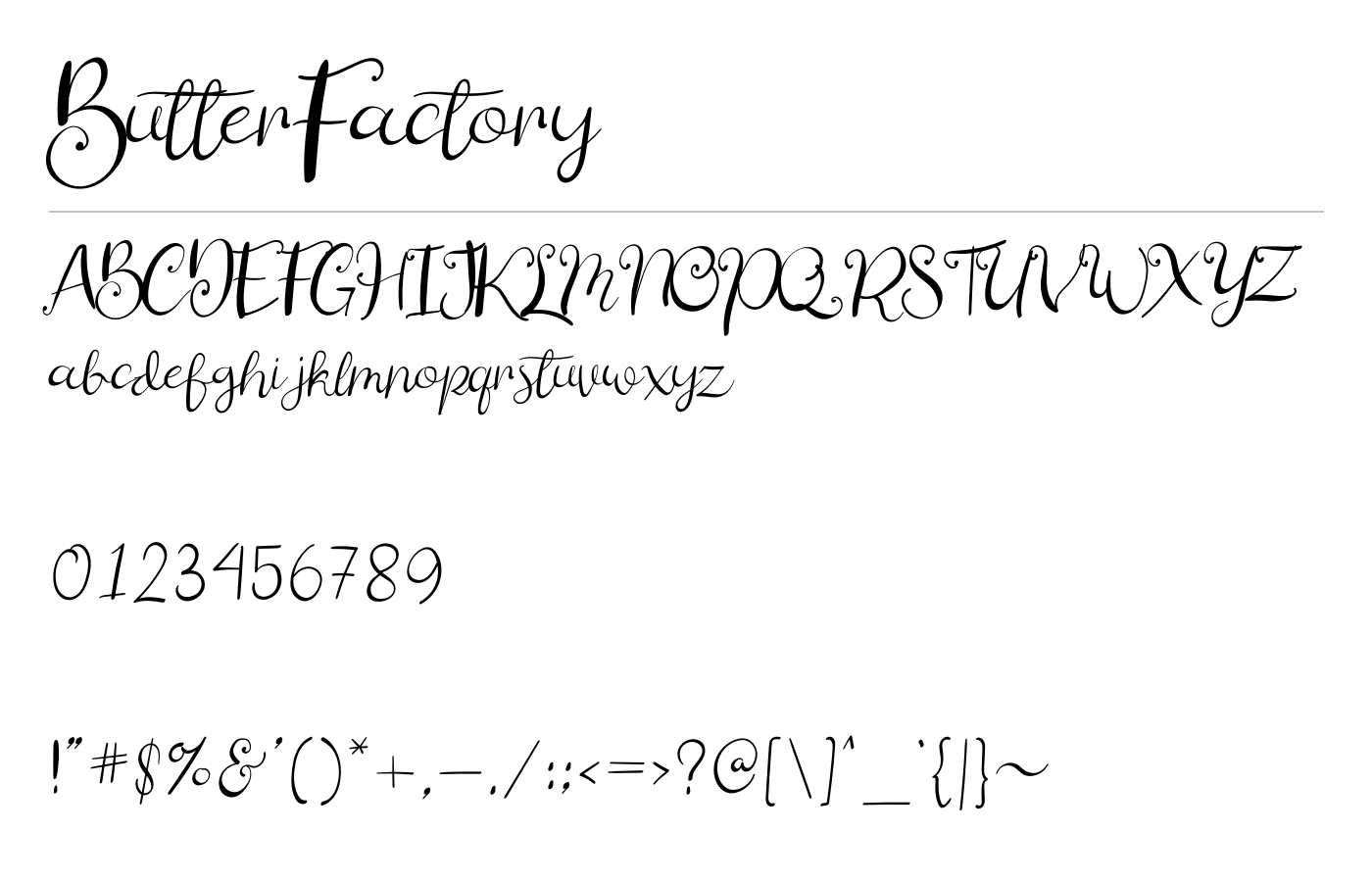 ButterFactory Font preview