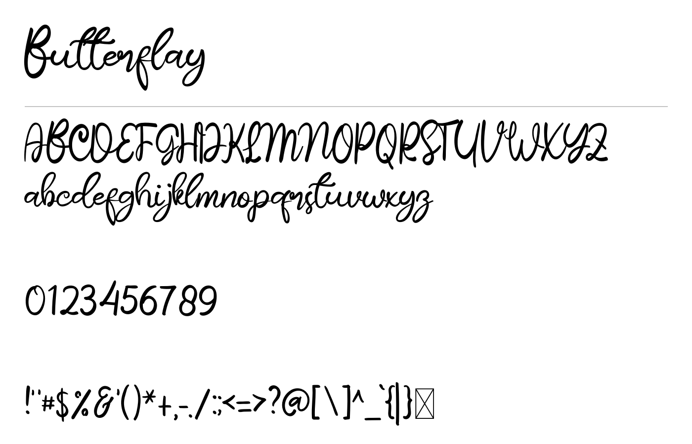 Butterflay Font preview