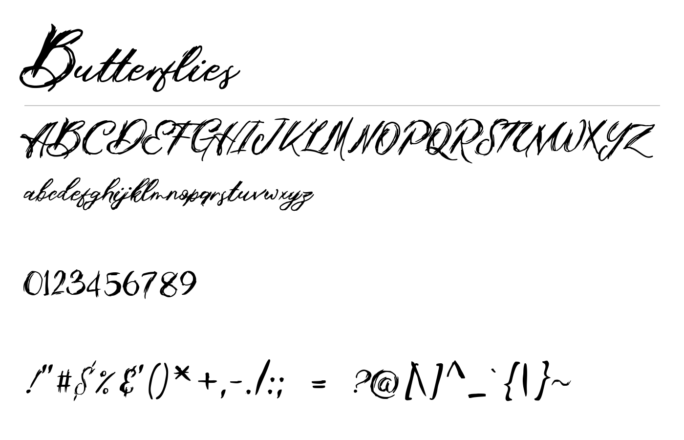 Butterflies Font preview