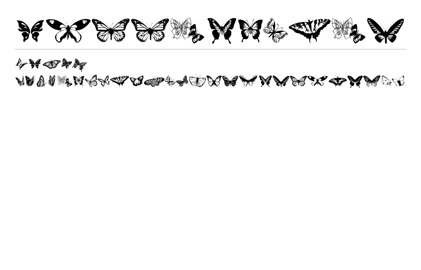 Butterflies Font preview