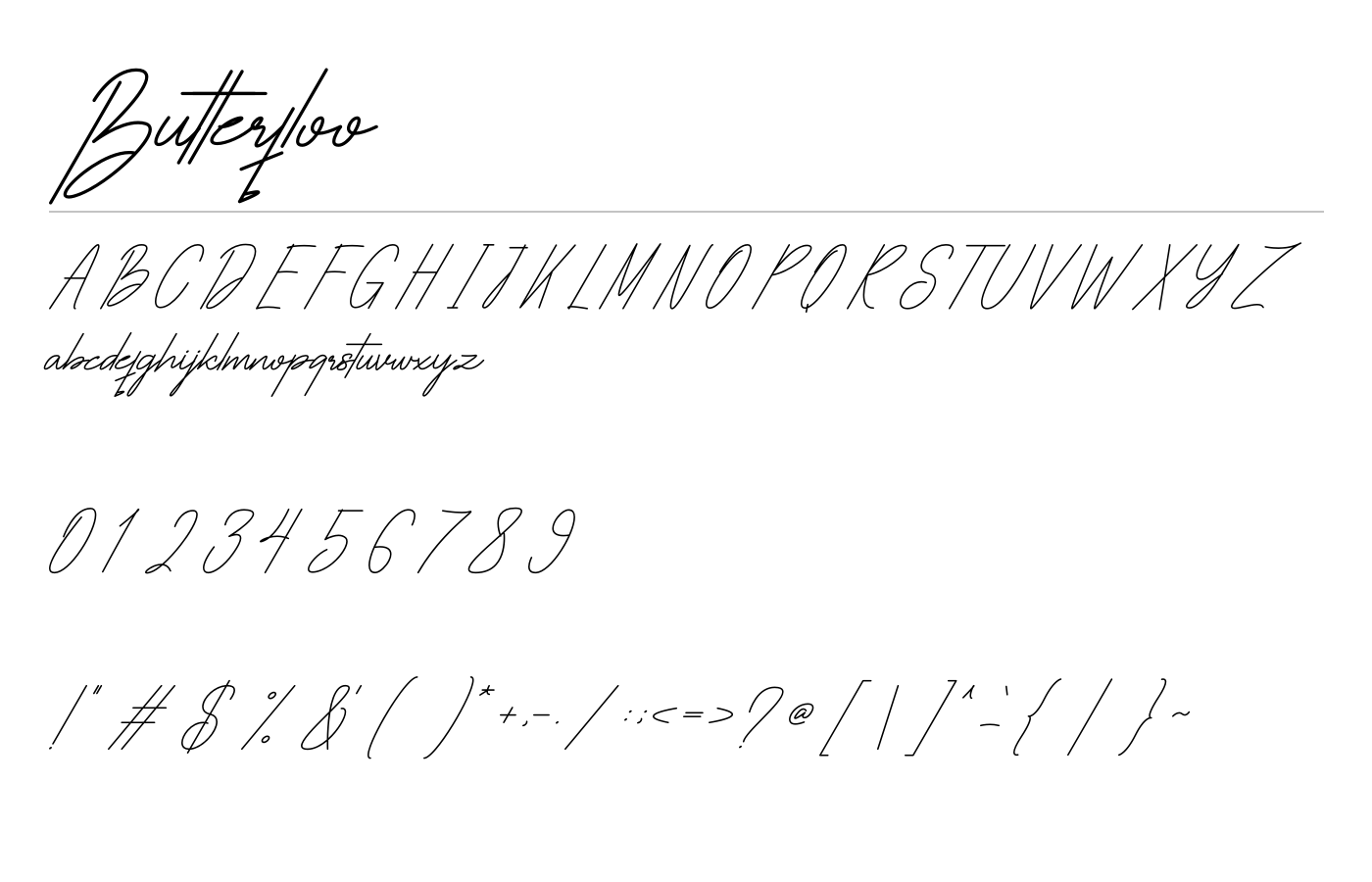 Butterfloo Font preview