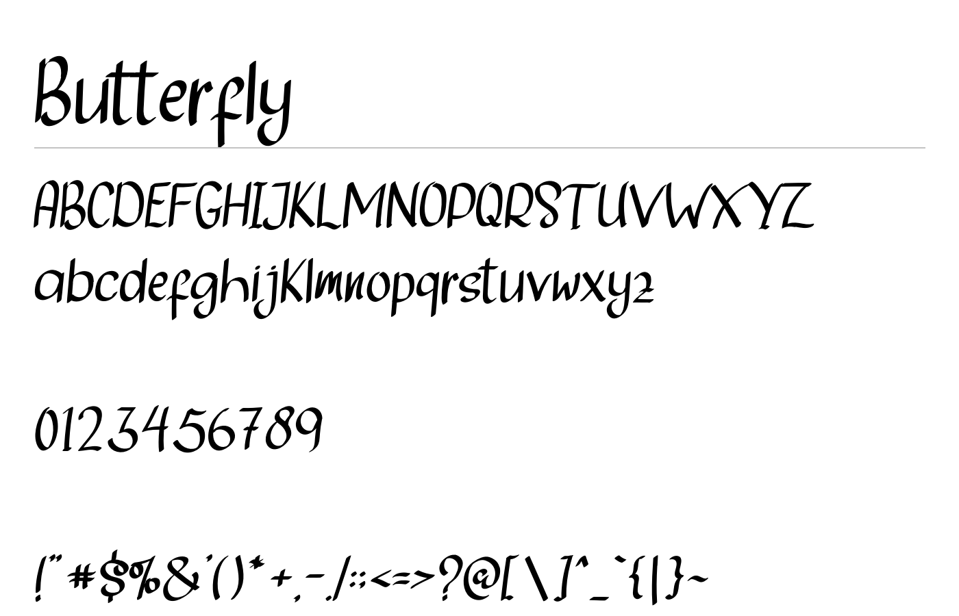 Butterfly Font preview