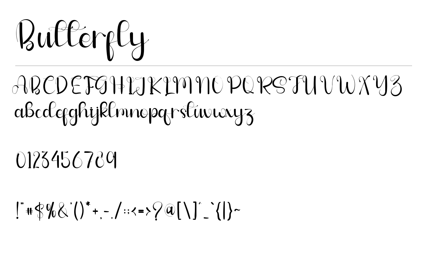 Butterfly Font preview