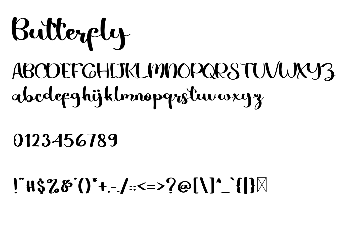 Butterfly Font preview