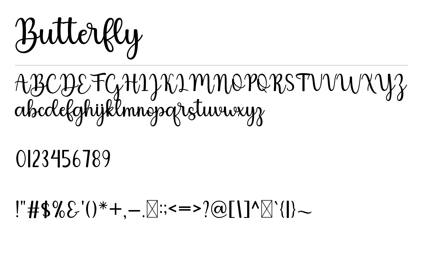 Butterfly Font preview