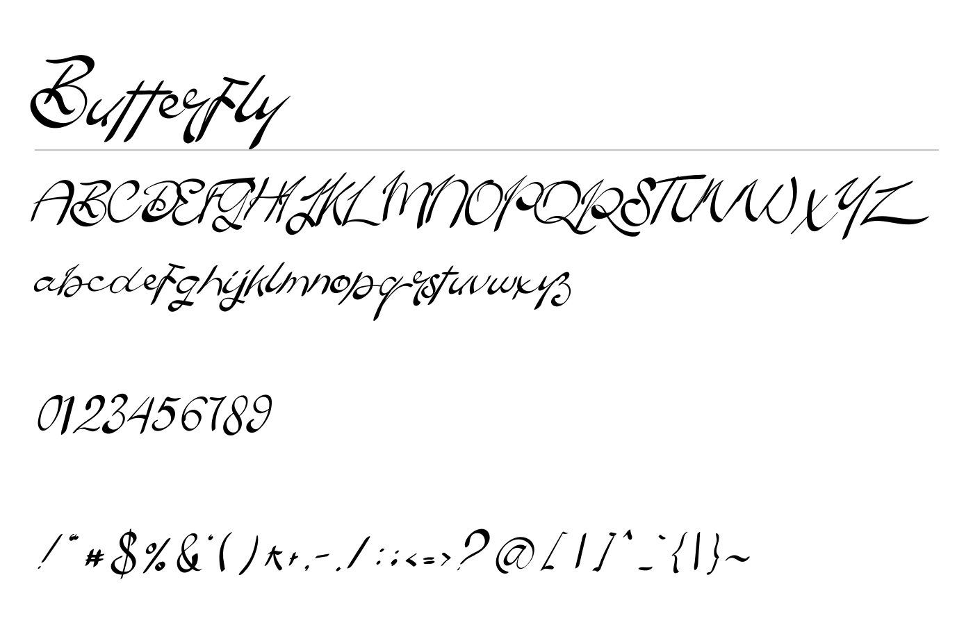 Butterfly Font preview