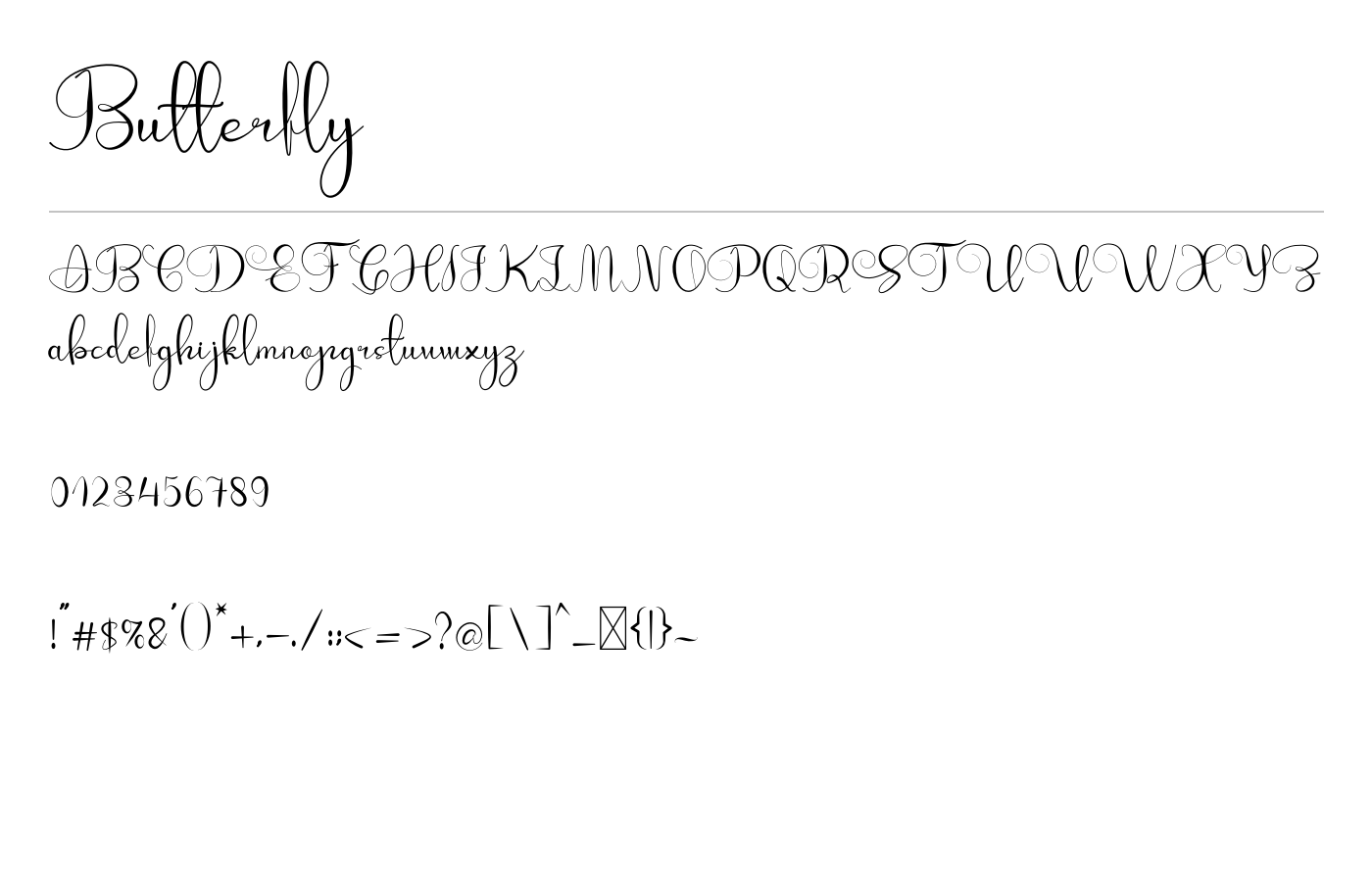 Butterfly Font preview