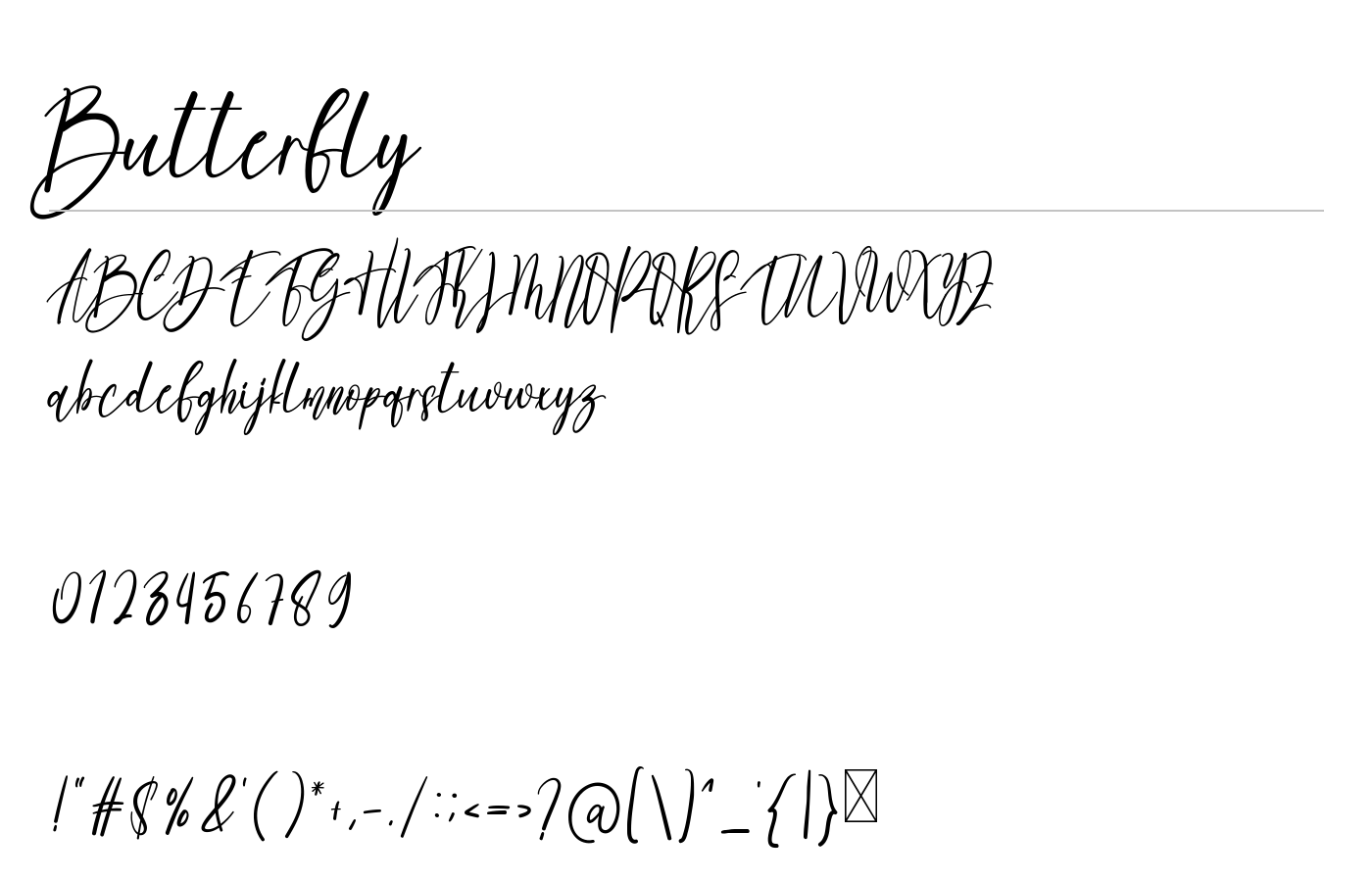 Butterfly Font preview