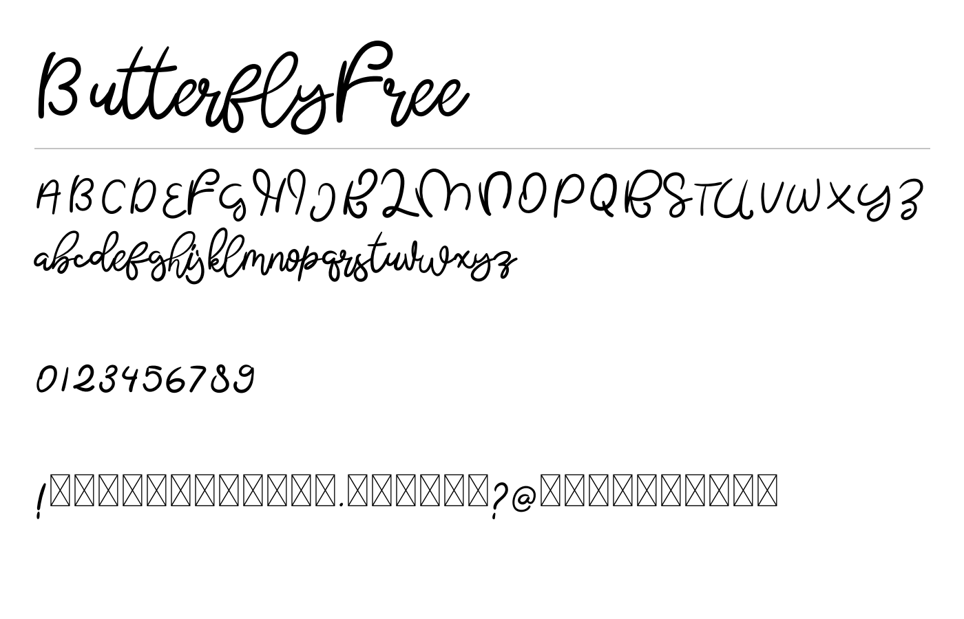 ButterflyFree Font preview
