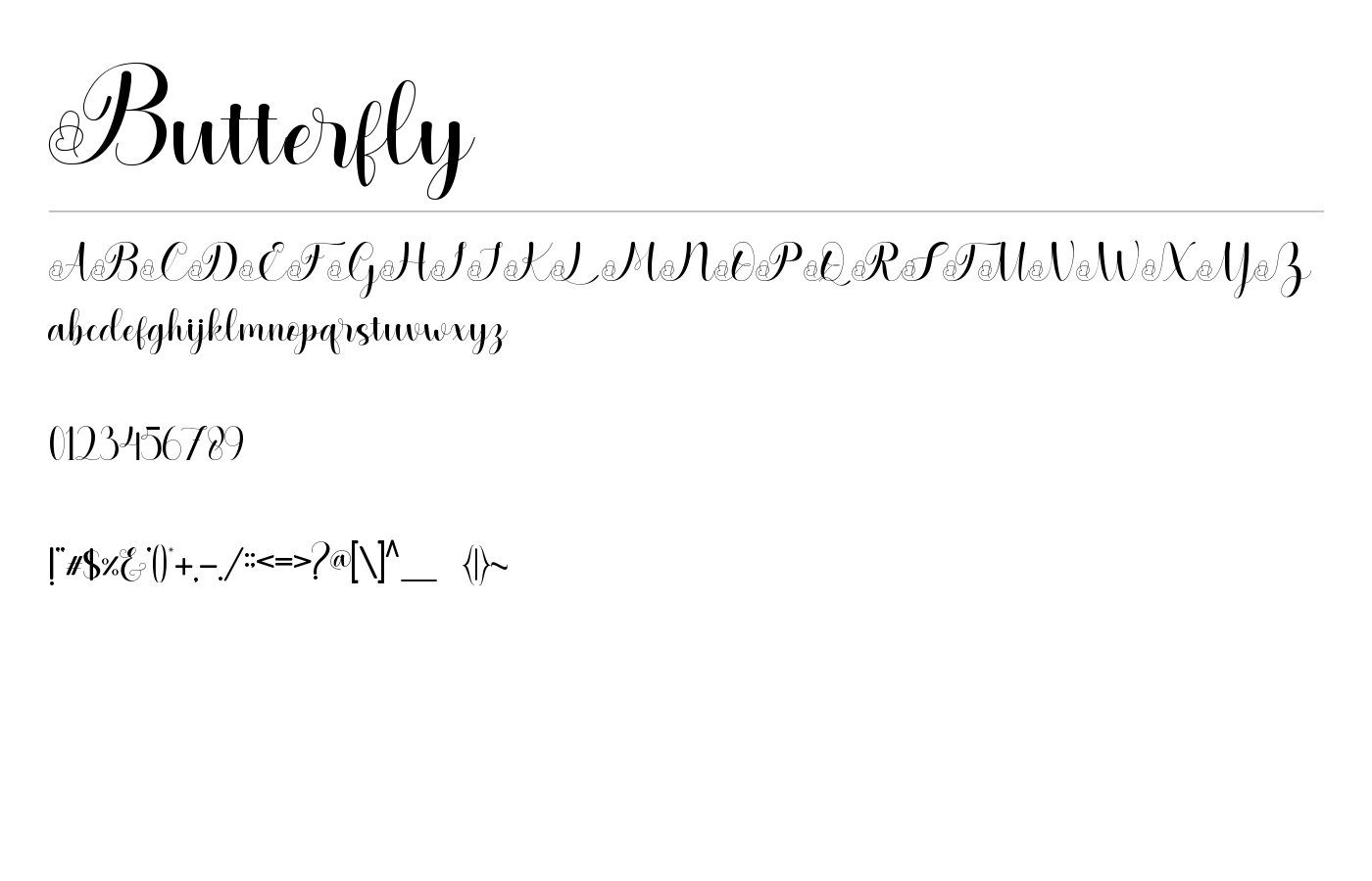 Butterfly Font preview