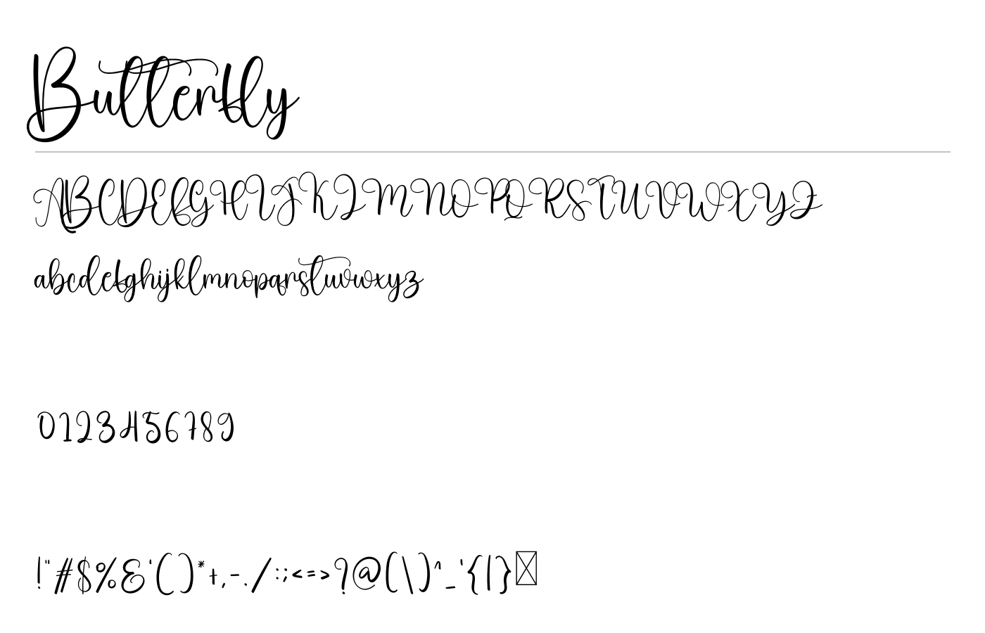 Butterfly Font preview