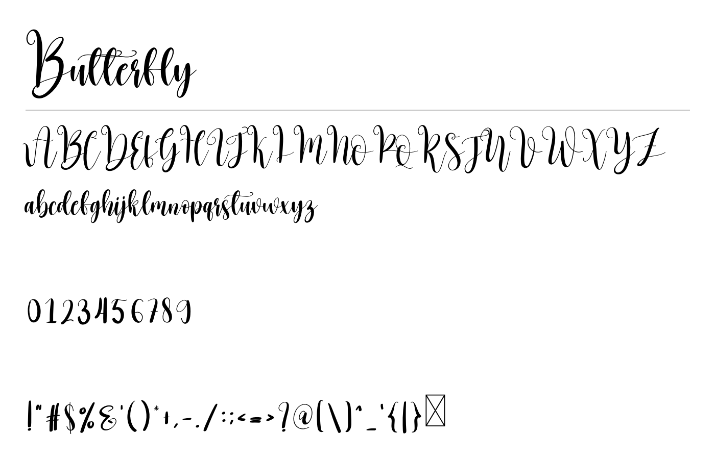 Butterfly Font preview