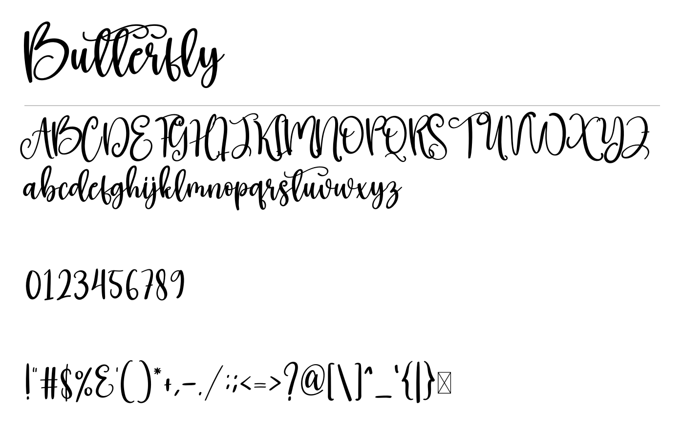 Butterfly Font preview