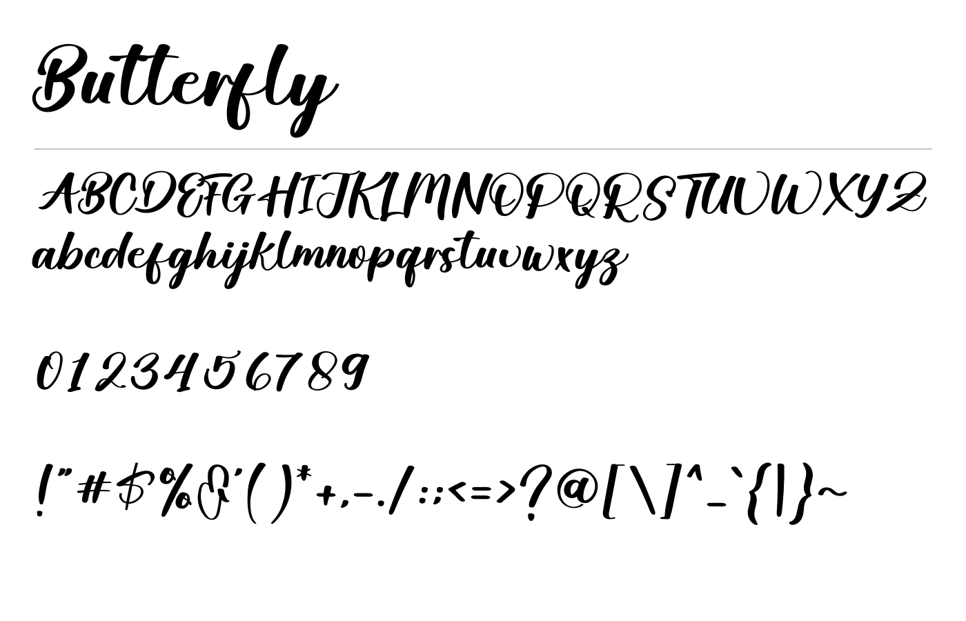 Butterfly Font preview
