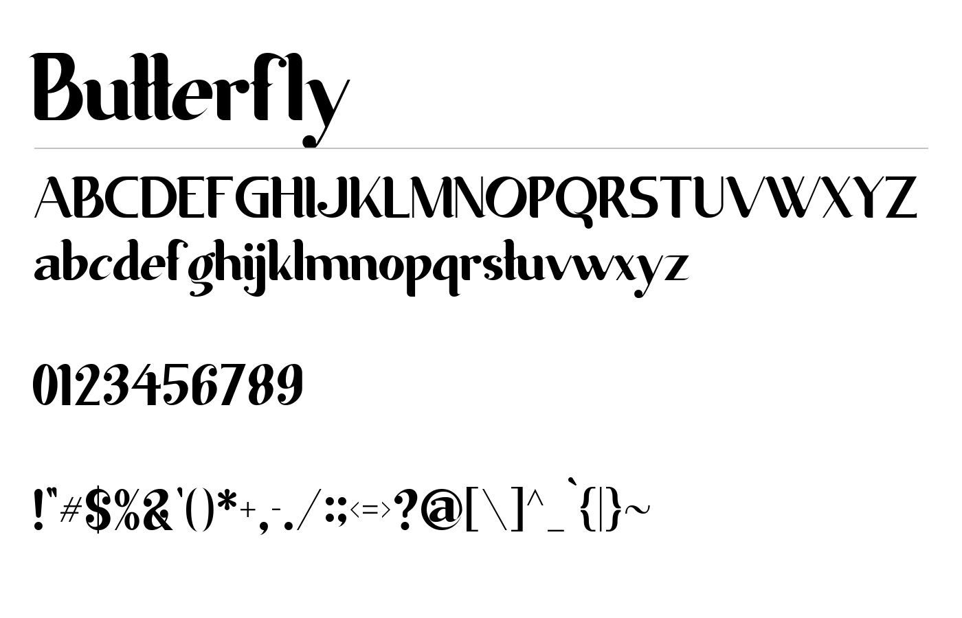 Butterfly Font preview