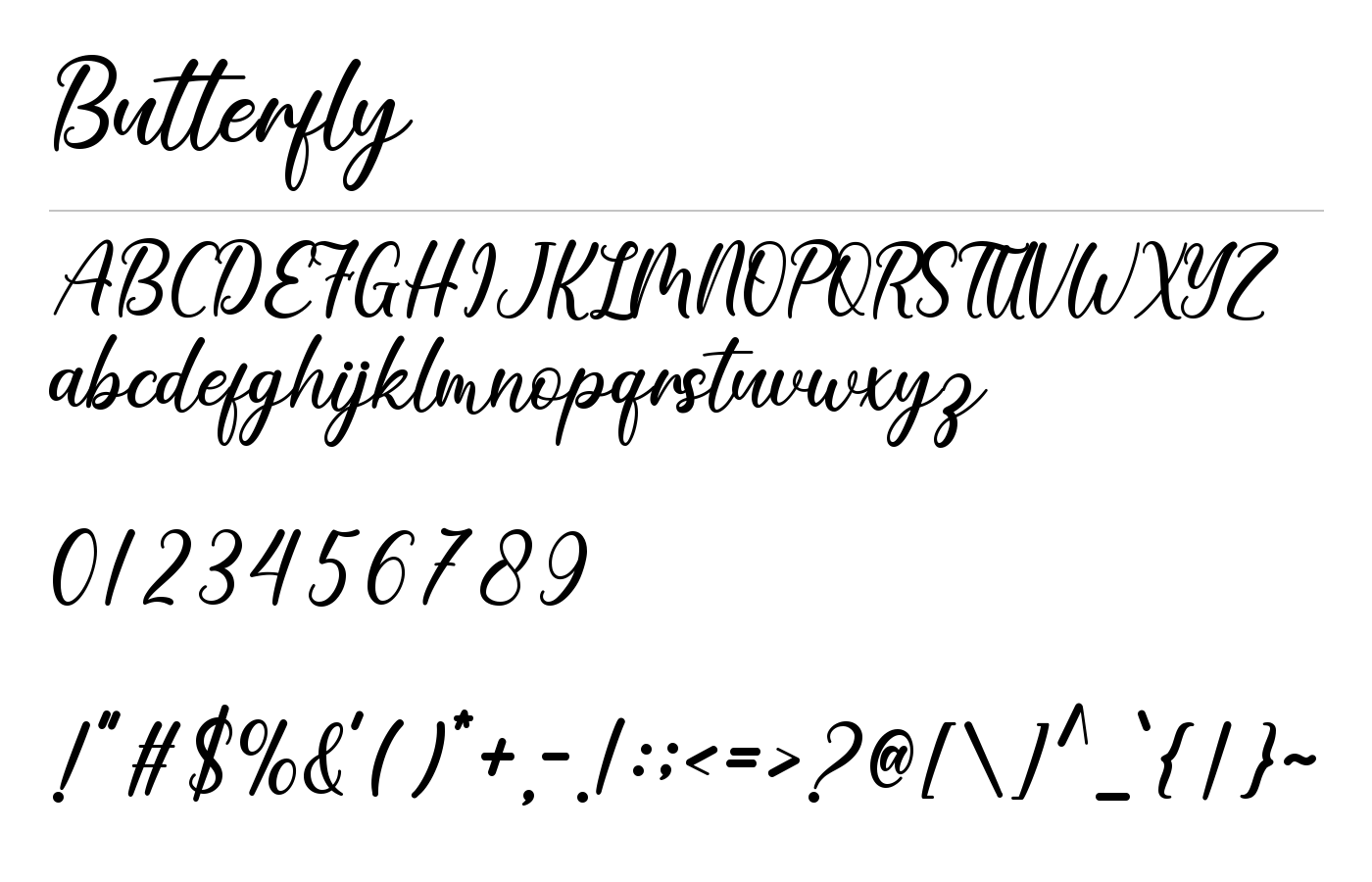 Butterfly Font preview