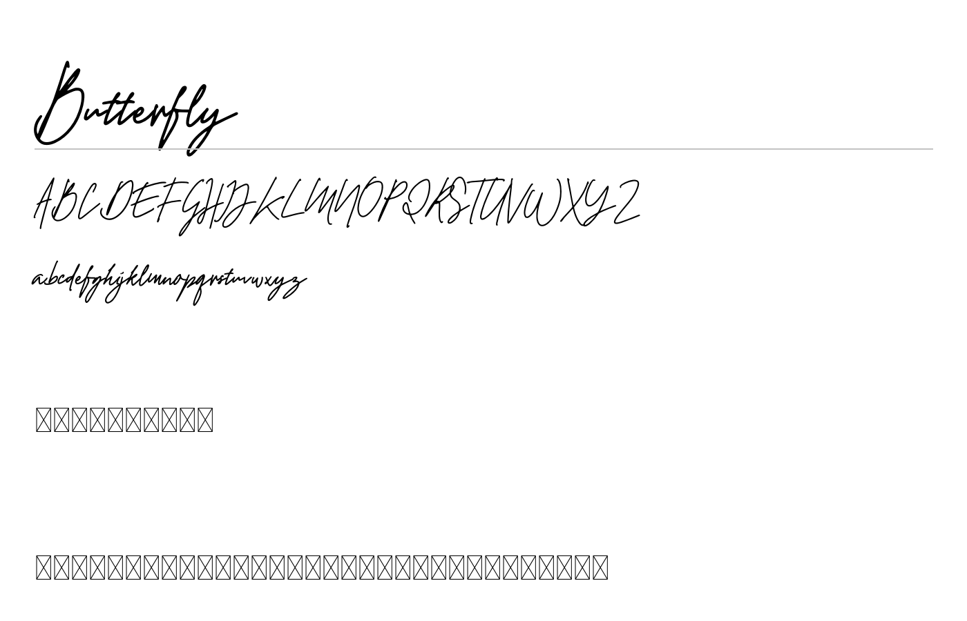 Butterfly Font preview