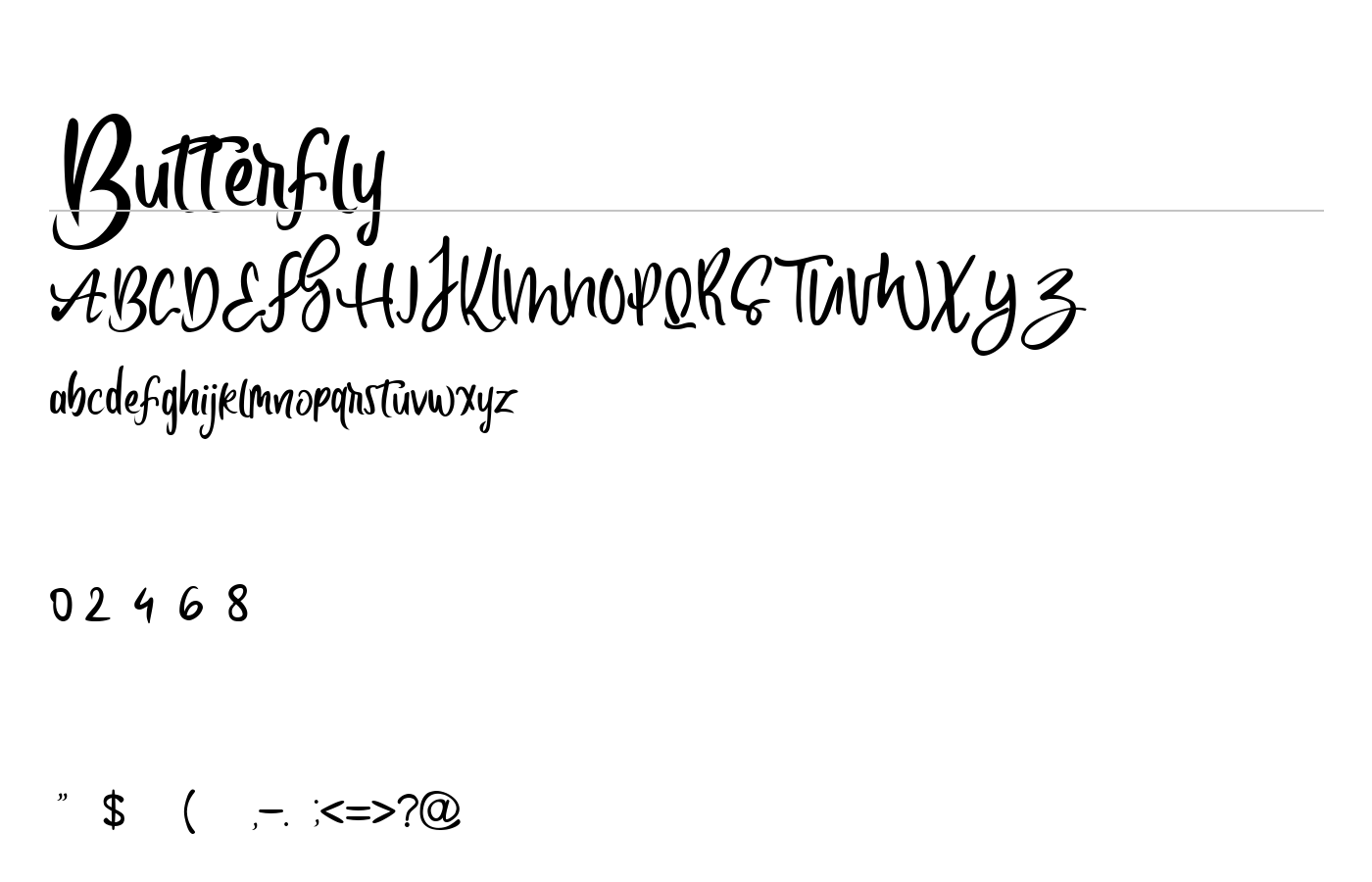 Butterfly Font preview