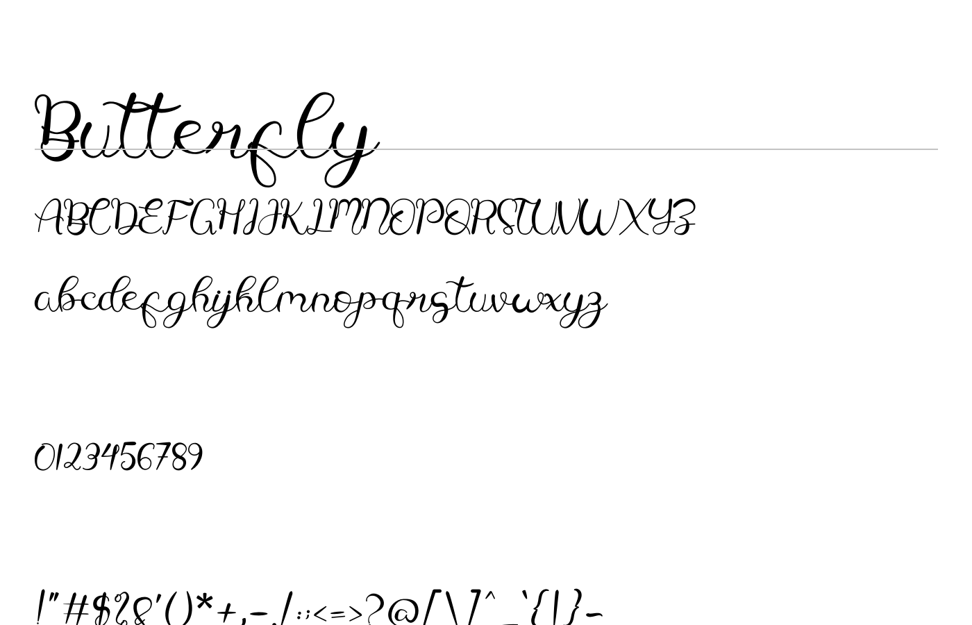Butterfly Font preview