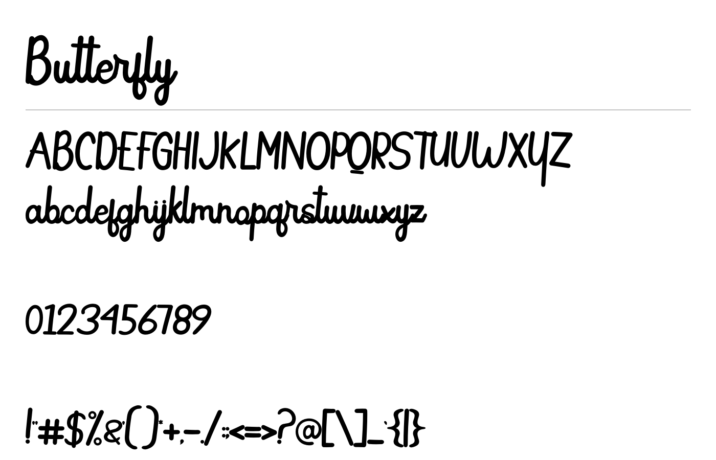 Butterfly Font preview