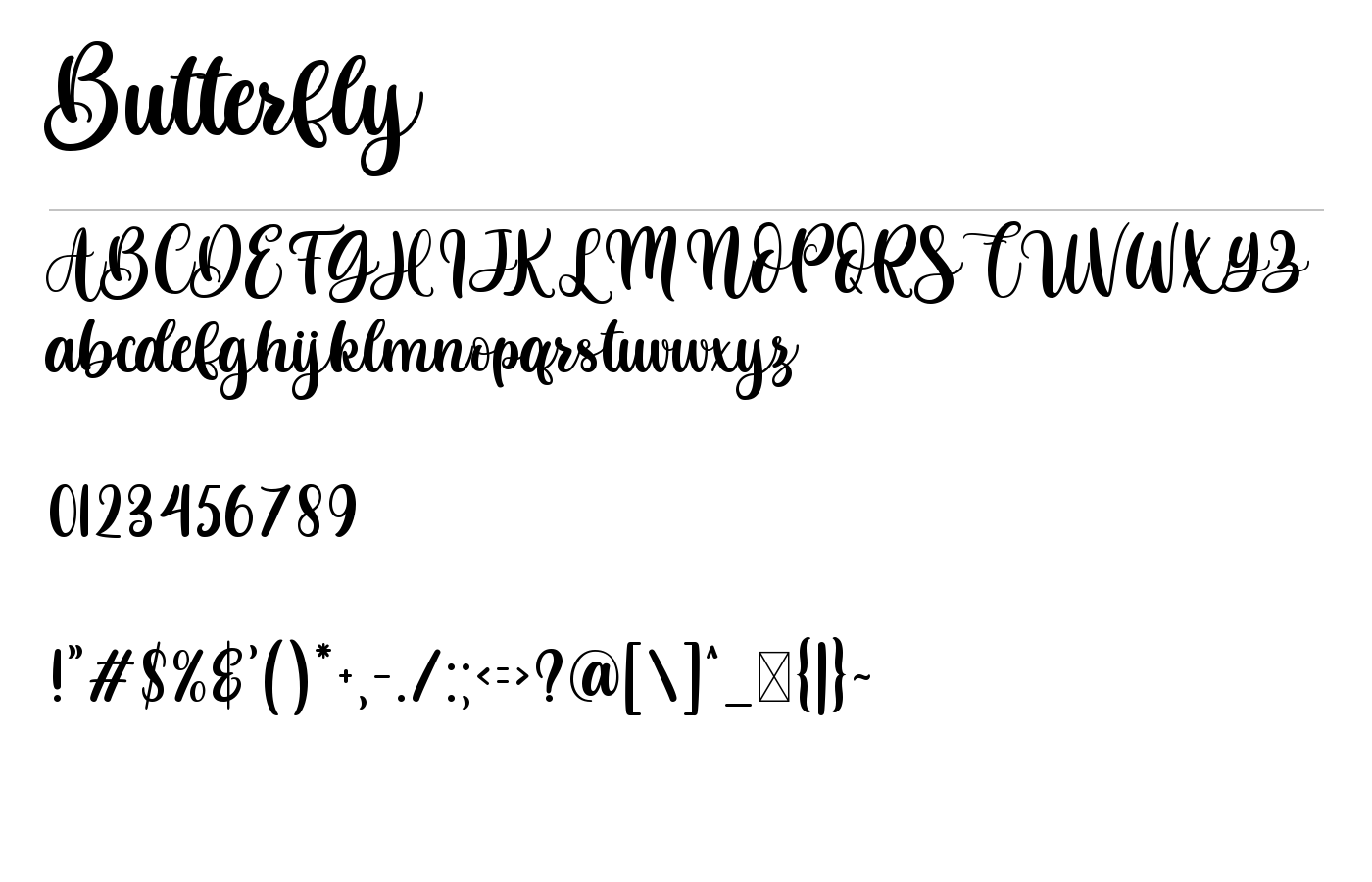 Butterfly Font preview