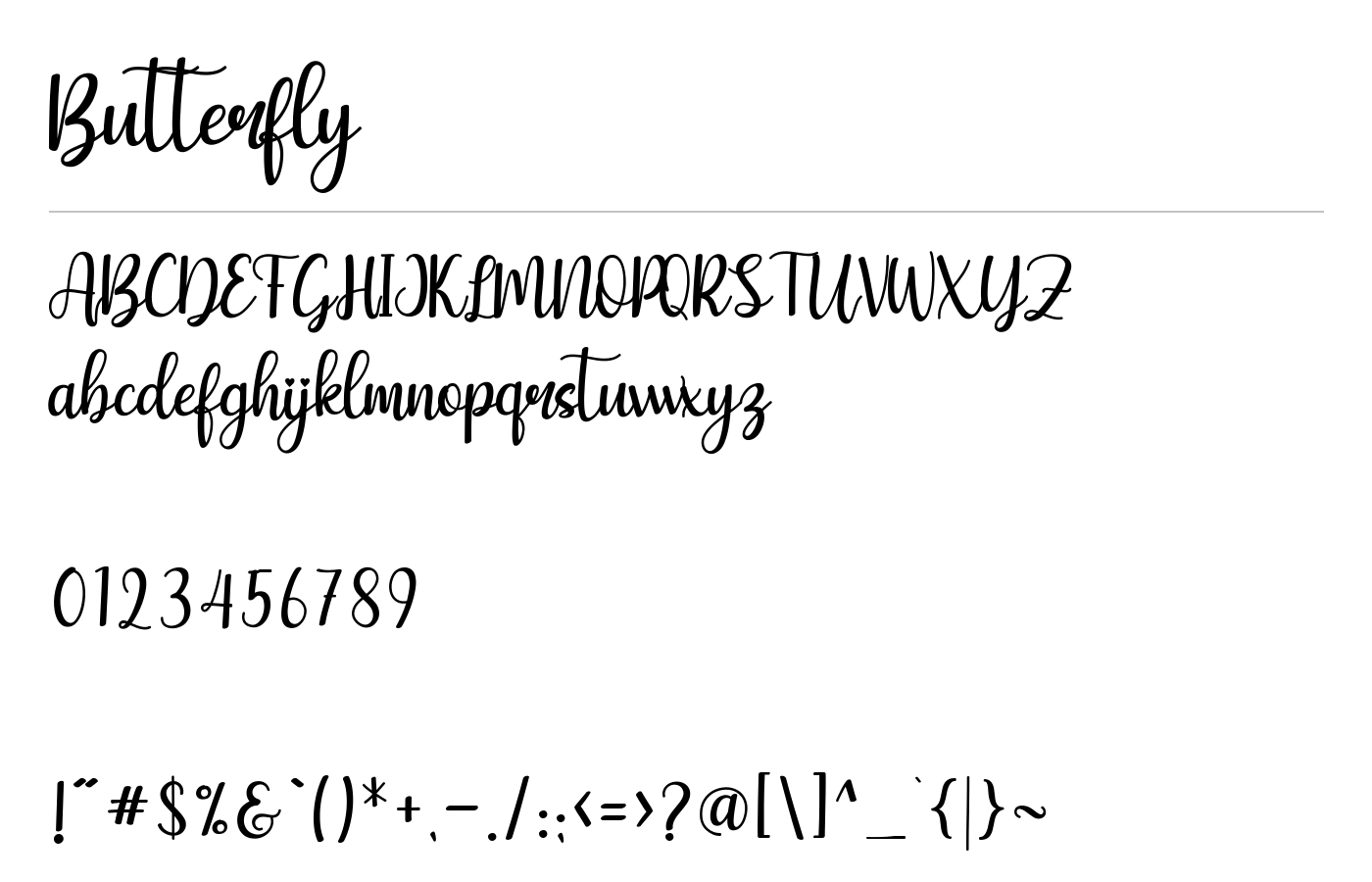 Butterfly Font preview