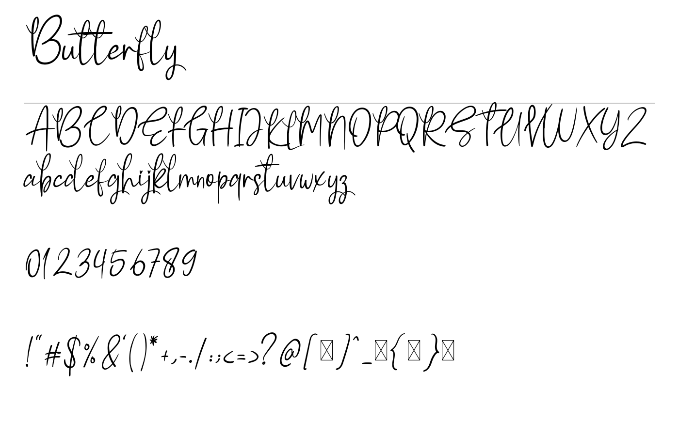 Butterfly Font preview