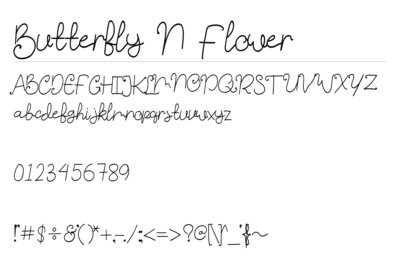 Butterfly n Flower Font preview