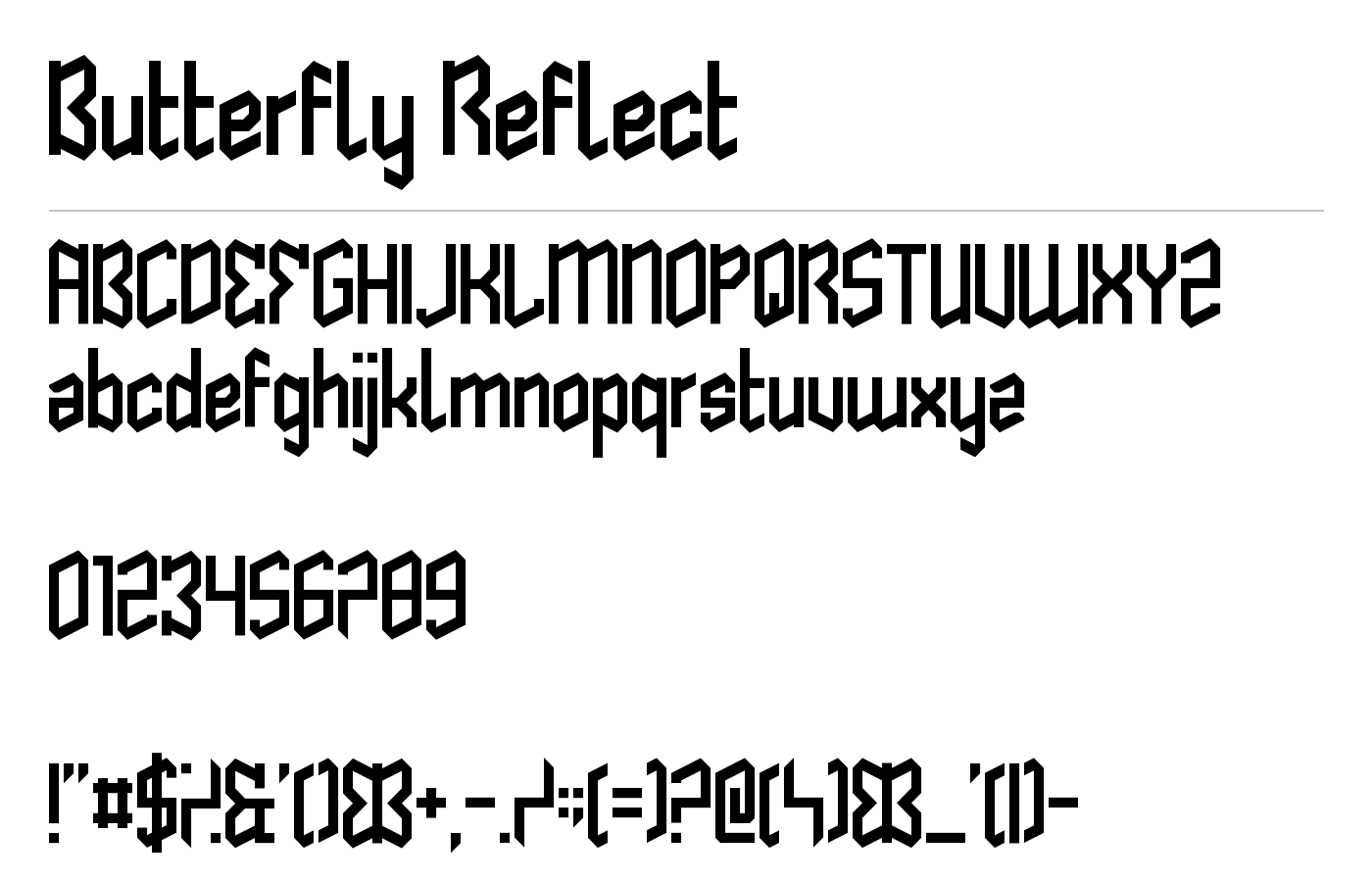 Butterfly Reflect Font preview