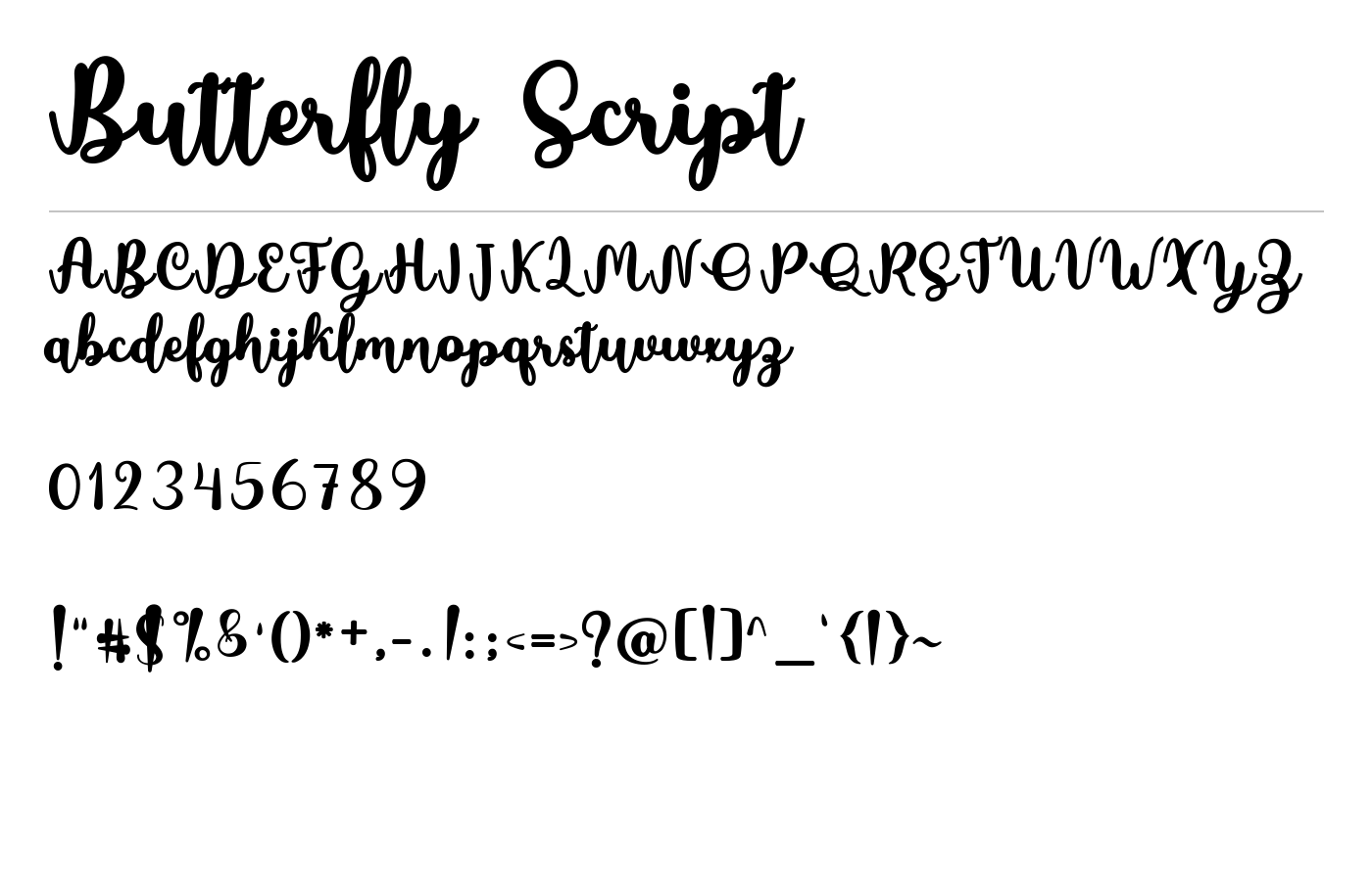 Butterfly Script Font preview