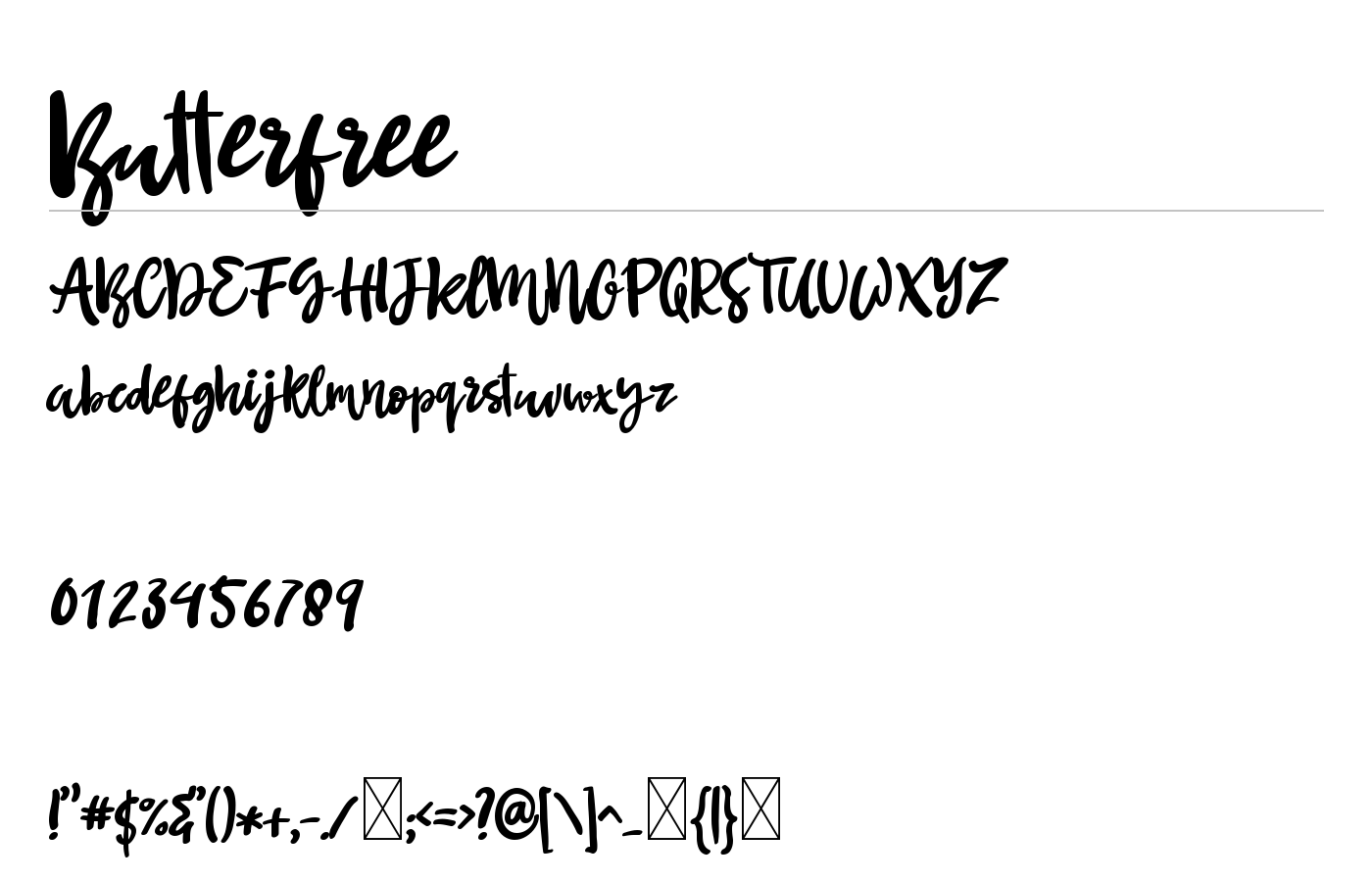 Butterfree Font preview